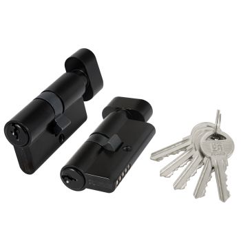 Цилиндровый механизм с вертушкой 100 ZM 70 mm (30+10+30) BL черный 5 кл.