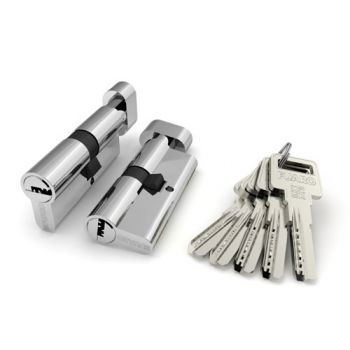 Цилиндровый механизм с вертушкой R602/80 mm (40+10+30) CP хром 5 кл.