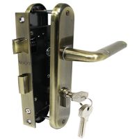 Замок врезной MAXI Locks MLC62-105-AB комплект с ручками и ц.м. Бронза
