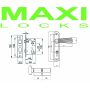 Замок врезной MAXI Locks MLC62-297-AB комплект с ручками и ц.м. Бронза