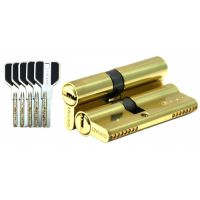 Цилиндровый механизм LIVGARD C45/35 перфо.ключ-ключ PB Полированная латунь