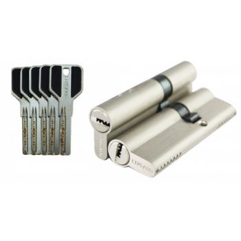 Цилиндровый механизм LIVGARD C55/35 перфо.ключ-ключ SN Матовый никель