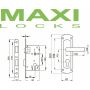 Замок врезной с ручками MAXI Locks LP24-58.5мм (аналог ШО-25) AB Бронза