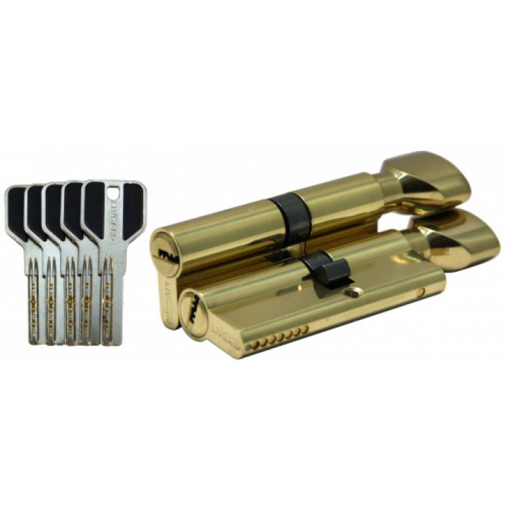 Цилиндровый механизм LIVGARD CW35/45 перфо.ключ-вертушка PB Полированная латунь