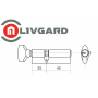Цилиндровый механизм LIVGARD CW35/45 перфо.ключ-вертушка PB Полированная латунь