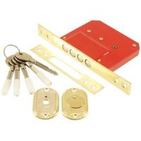 Замок врезной MAXI Locks MK189-4MF-B-PB крест. 5кл. Полированная латунь