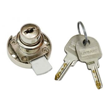 Замок мебельный латунный LIVGARD FL6109 перфо.ключ Круглый CP Хром