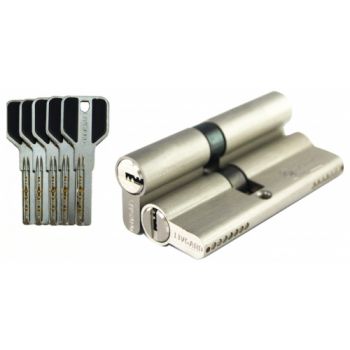 Цилиндровый механизм LIVGARD C50/40 перфо.ключ-ключ SN Матовый никель
