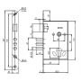Корпус врезного замка с ручками на планке KIT А7-5555/3 W/B MOS