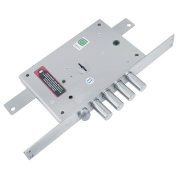 Замок врезной сувальдный с защёлкой МАКСИМУМ ЗВ 21.12 ДТ с тягами (правый), 5 кл. /123:0218/